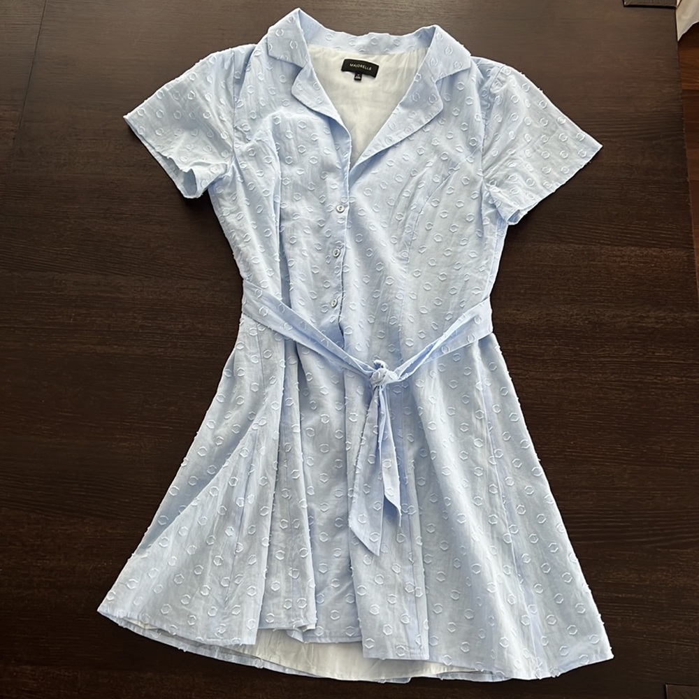 MAJORELLE Blue Dress With Tie Size Medium